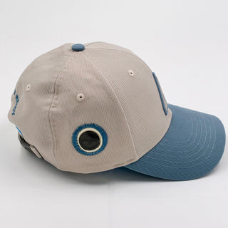 NICHOLAS AIR Bedford Cord Hat- Natural & Stone Blue