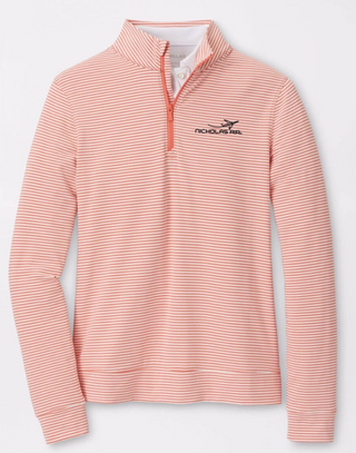 Peter Millar Perth Vista Stripe Performance Quarter Zip Pullover - Women's - Moroccan Spice