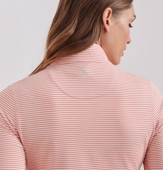 Peter Millar Perth Vista Stripe Performance Quarter Zip Pullover - Women's - Moroccan Spice